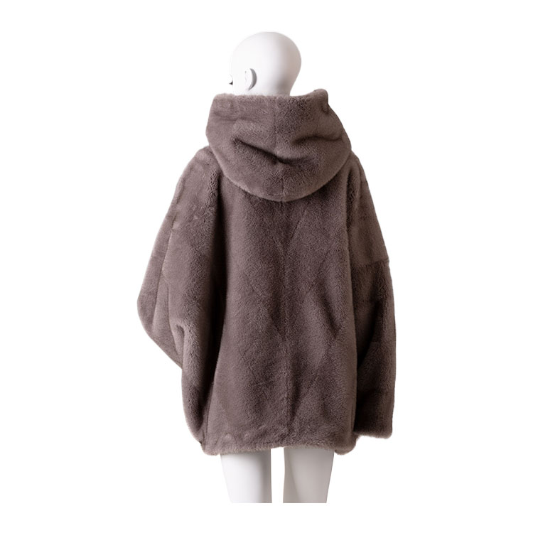 Eco-Friendly Women's Warm Fur Jacket Featuring a Removable Hood & Tied Belt hot-sale products