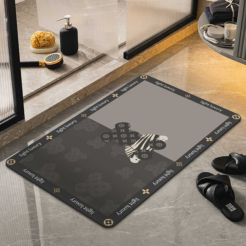 Bathroom WaterAbsorbing QuickDry Mat Bathroom Entrance Bedroom Carpet Imitation Diatomaceous Earth Soft Mat Floor Mat C250929