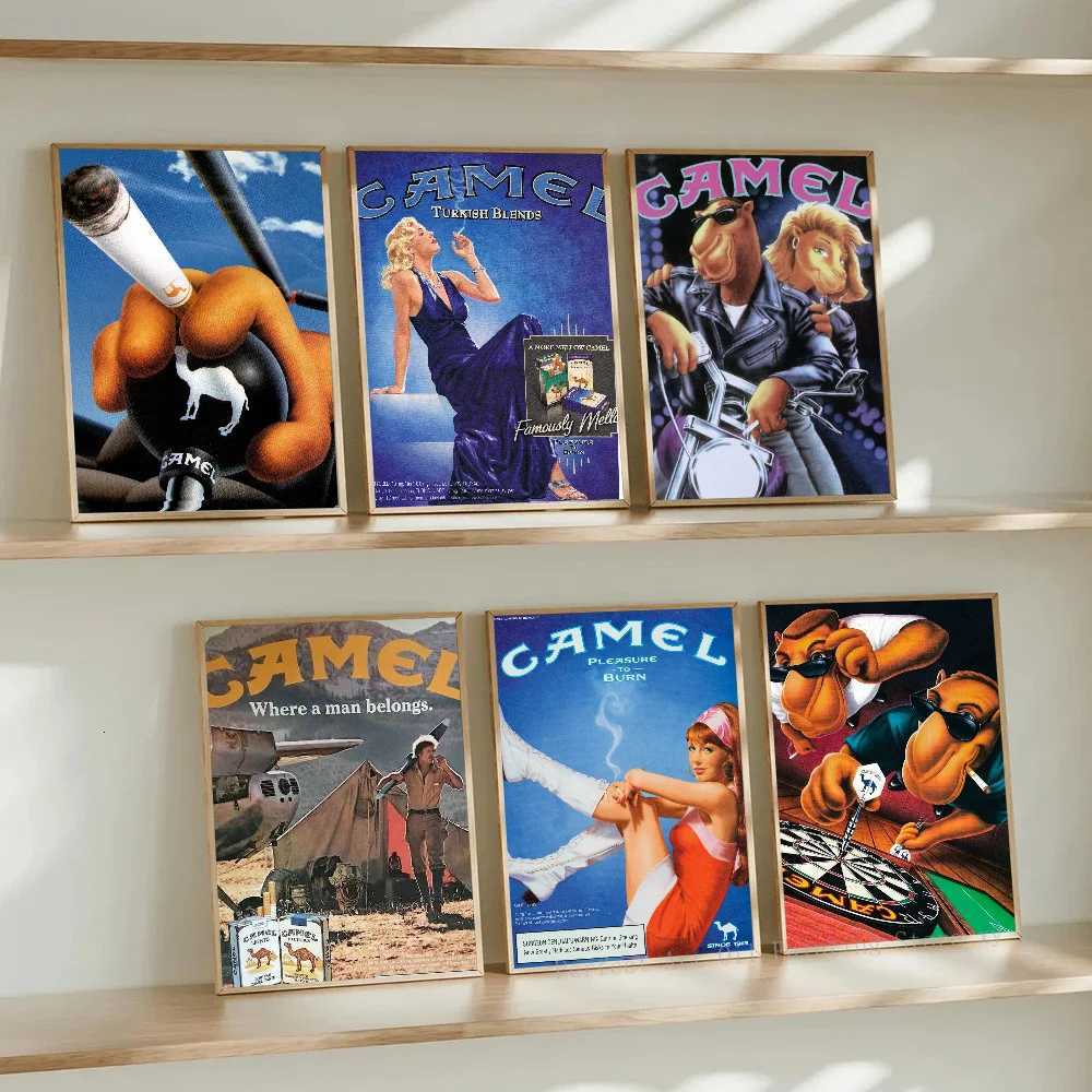 Vintage Camel Cigarettes Poster Paper Printing Home Living Room Entrance Restaurant Cafe Art Painting Decoration D250928
