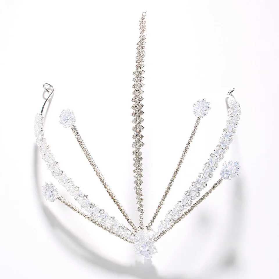 StoneFans Zircon Forehead V Shape Headpiece Bridal Headband Tiara for Women Indian Wedding Jewellry Gift Girl cesories Gifts L250928O0N9