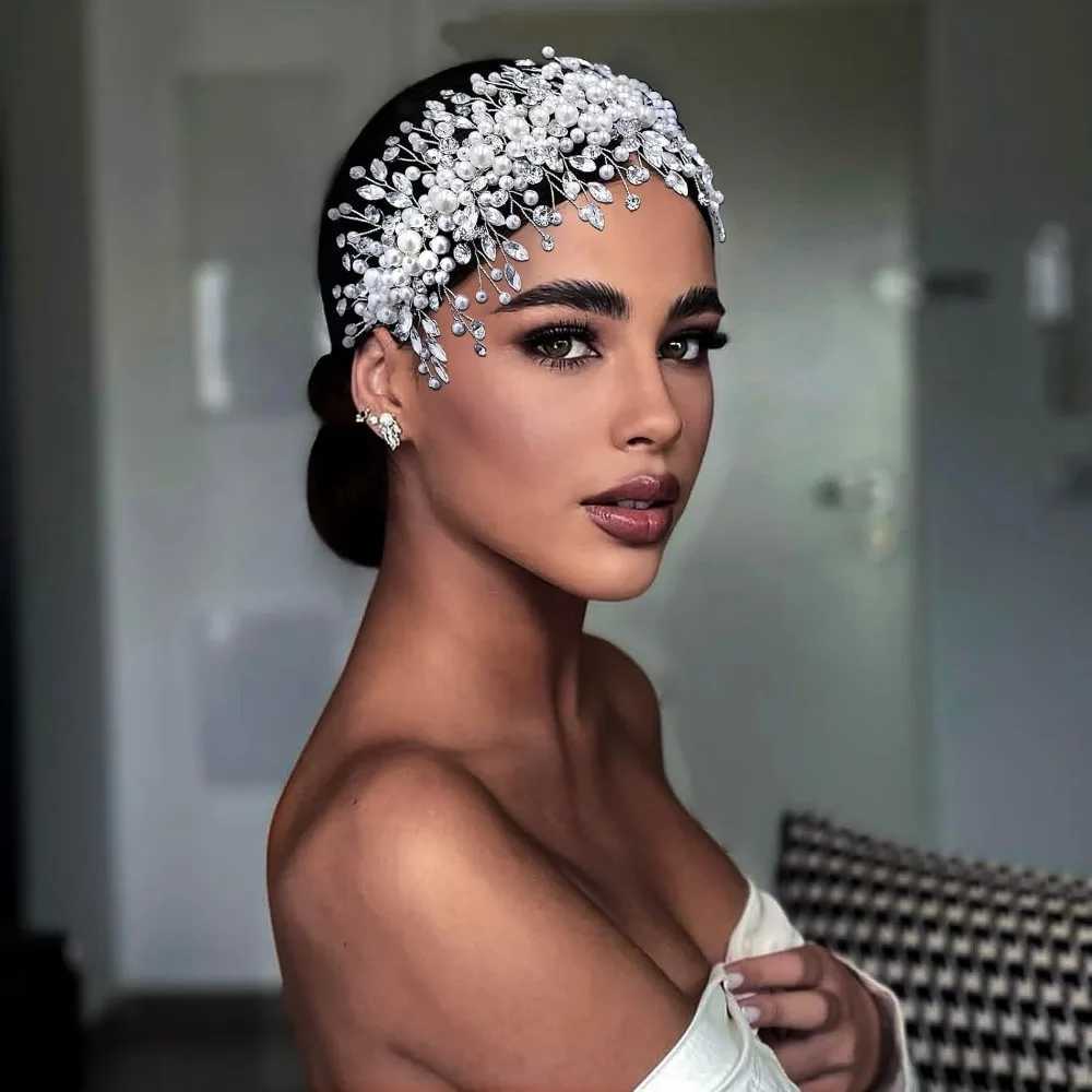 Pearl and Rhinestone Bridal Headpiece Wedding Headband L250928YNN3