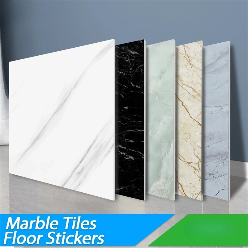 10/pcs PVC marble wallpaper self-adhesive floor sticker waterproof bathroom living room decoration sticker 30 * 30cm 241213