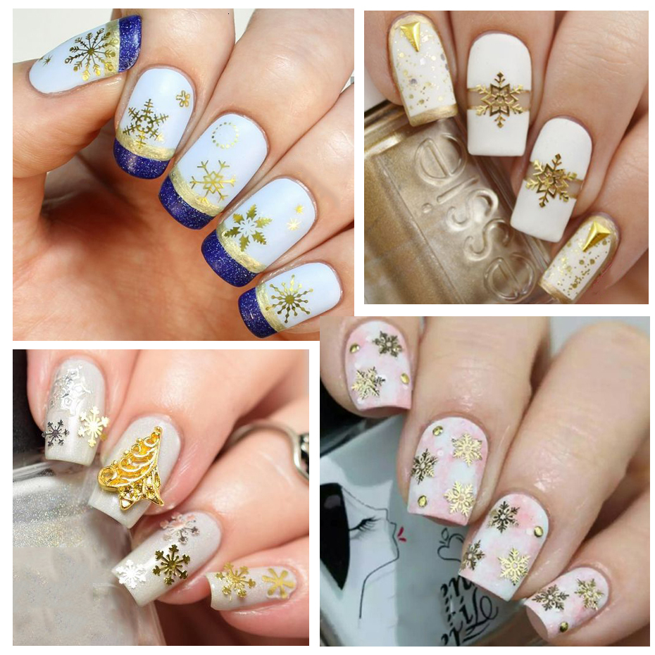 Approximately 1000 Pieces per Pack Nail Art Stickers Decorations Metal Flakes Thin Metal Flakes Nail Decorations Snowflake Collection Nail Metal Acces