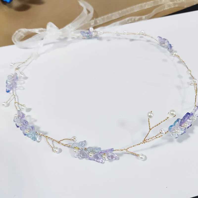 Girls Blue Green Butterfly Hairbands Wedding Party Tiara Bridal Hair cessories Headbands Women Retro Hair Jewelry Headdress L2509284V64