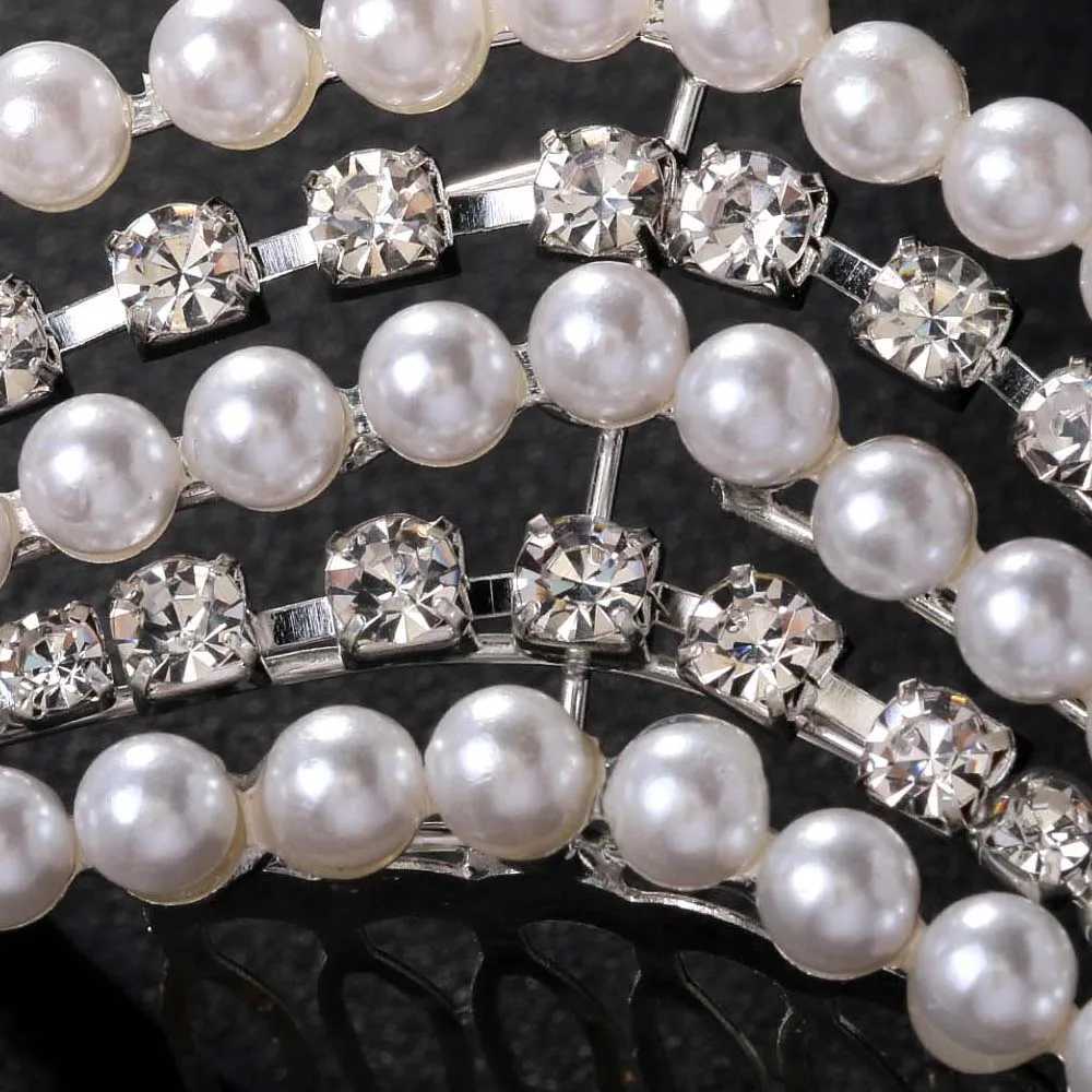 Stonefans New Pearl Headband Wedding for Women Girl Rhinestone Bohemian Bridal Hairband Hair cessories Headwear Elegant Gifts L2509287URR