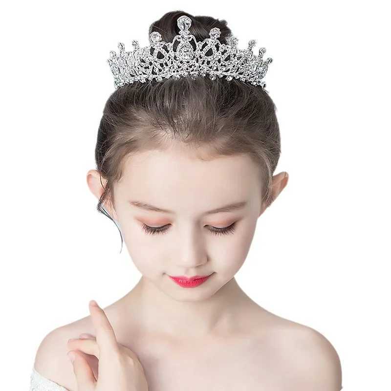 Fashion Silver Color Crystal Rhinestone Tiaras And Crowns With Combs For Girls Princess Wedding Hair cessories L250928X6IH