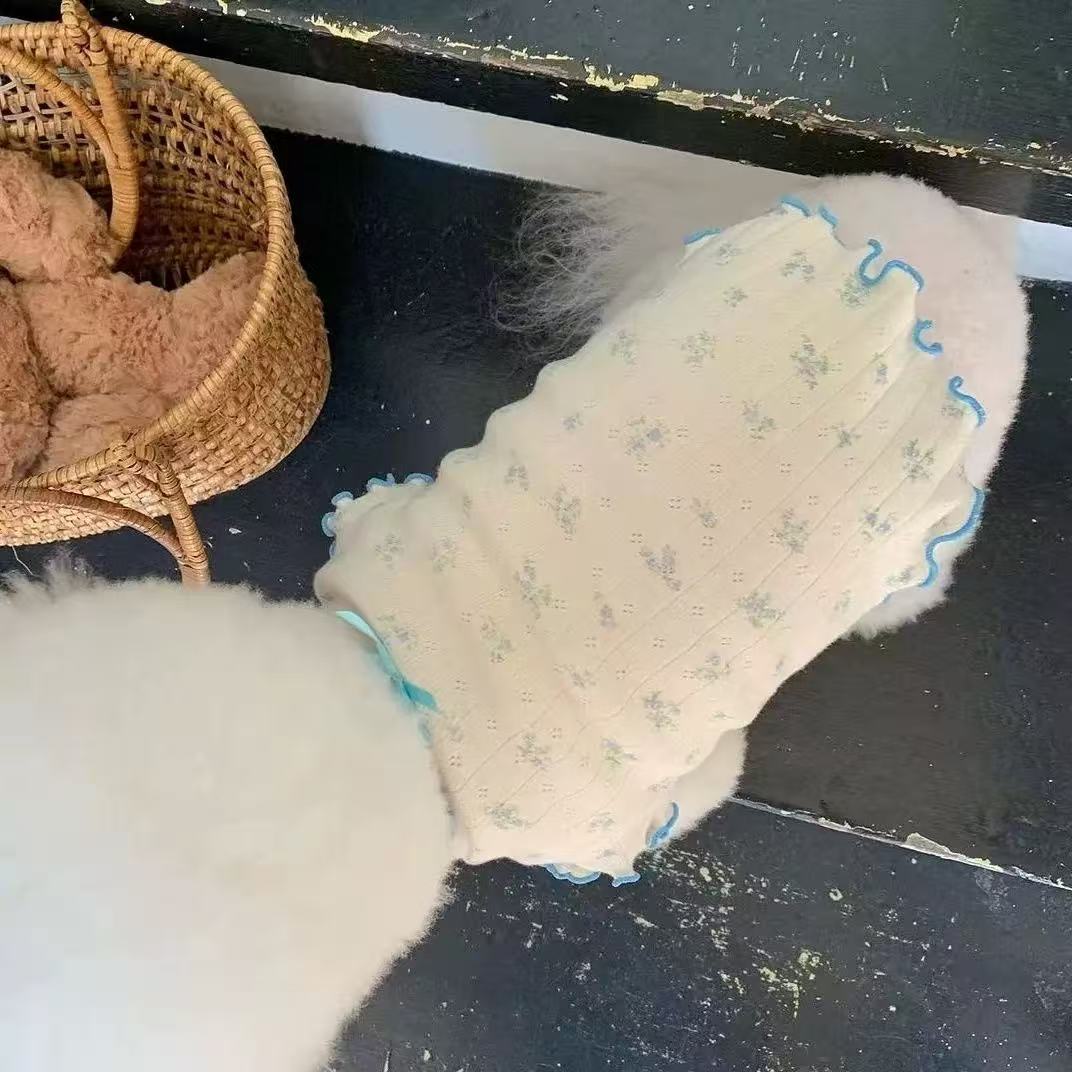 T1367 Dog Clothes Four-legged Cute Pet Puppy Teddy Pomeranian Thorny Bear Warm Spring and Autumn Style Internet Celebrity Cotton-padded Jacket