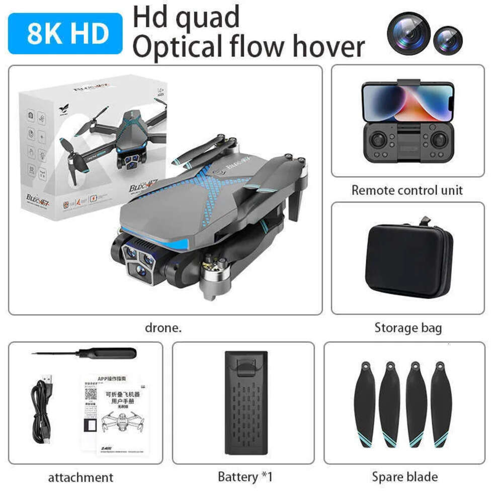 Ae7 Drone HD Aerial Photography Brushless motor avoids obstacles on all sides Optical Flow Positioning Remote Control Aircraft Quadcopter Cool Lights