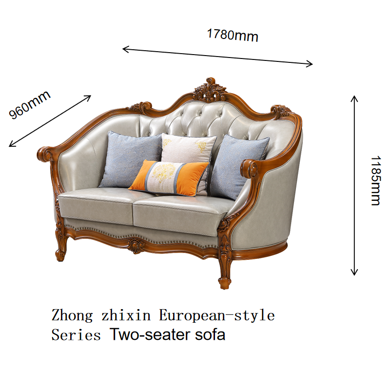 Zhong zhixin Luxury Series Solid wood and genuine leather large sofa crafted with care by Danish designers