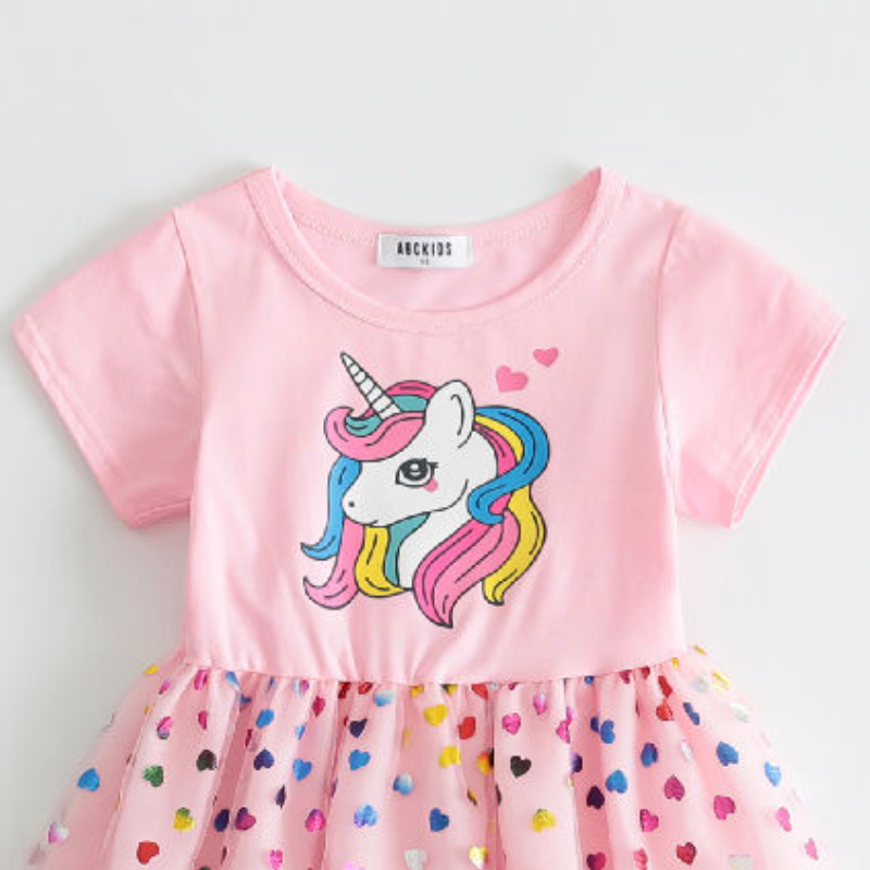 DISNEY infant designer clothes Elsa princess dress baby clothes Children's summer dress cartoon print baby starry sky puffy tulle skirt mesh prin