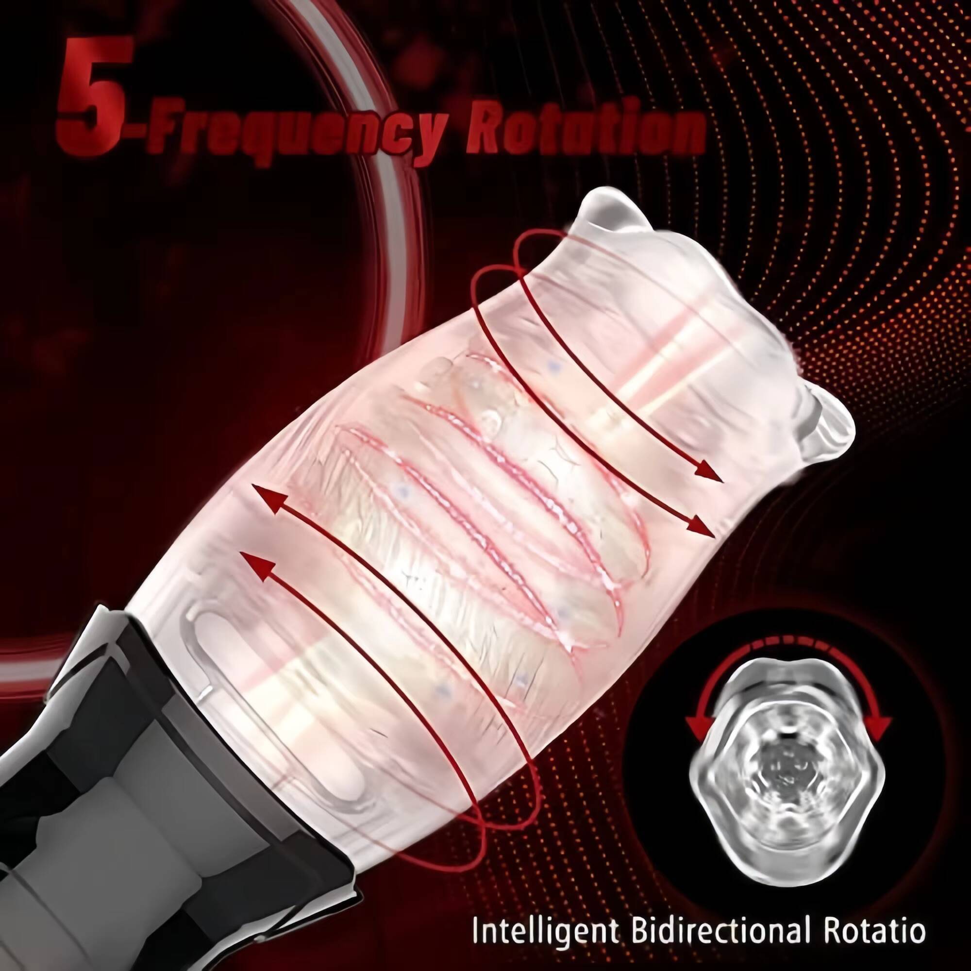 Mens Pocket Electric Toy Automatic Vibrating Rotary Masturbator with 5 Rotations and 10 Vibrations Sex Toy