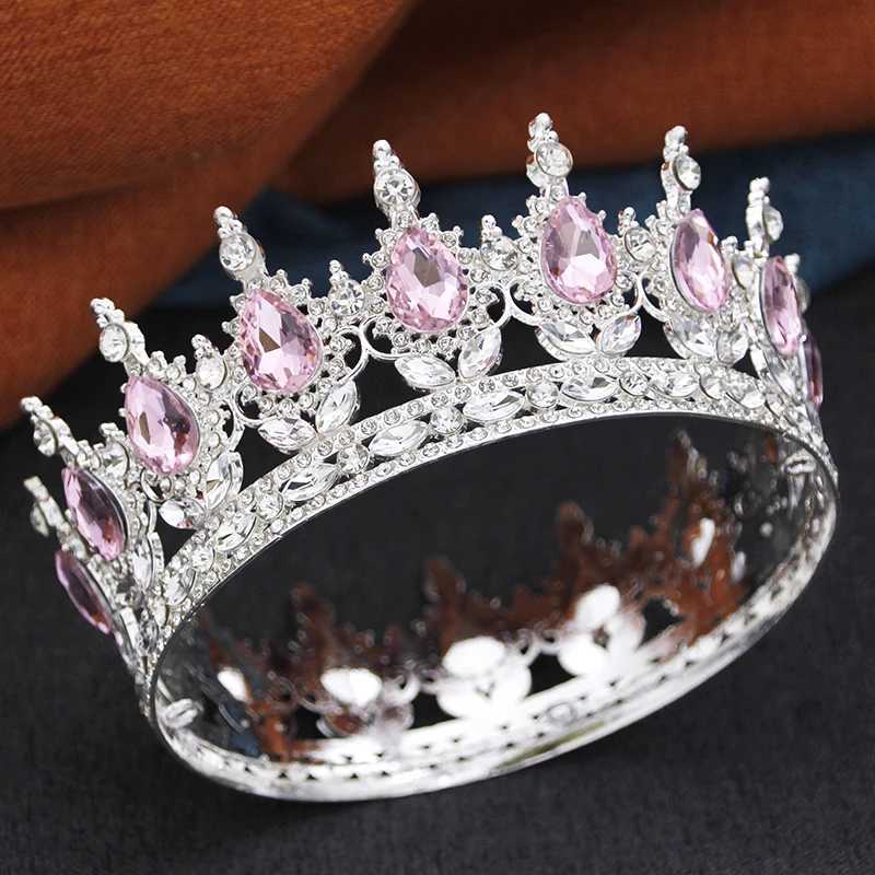 Gorgeous Crystal Wedding Crown Royal Queen King AB Tiaras and Crowns Bridal Diadem Party Prom Bride Headdress Jewelry L25092811ON