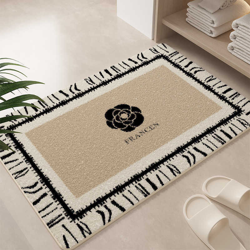 Bathroom Mat Absorbent NonSlip Home Plush Soft Mat Simple Style Entrance Door Mat Machine Washable C250929