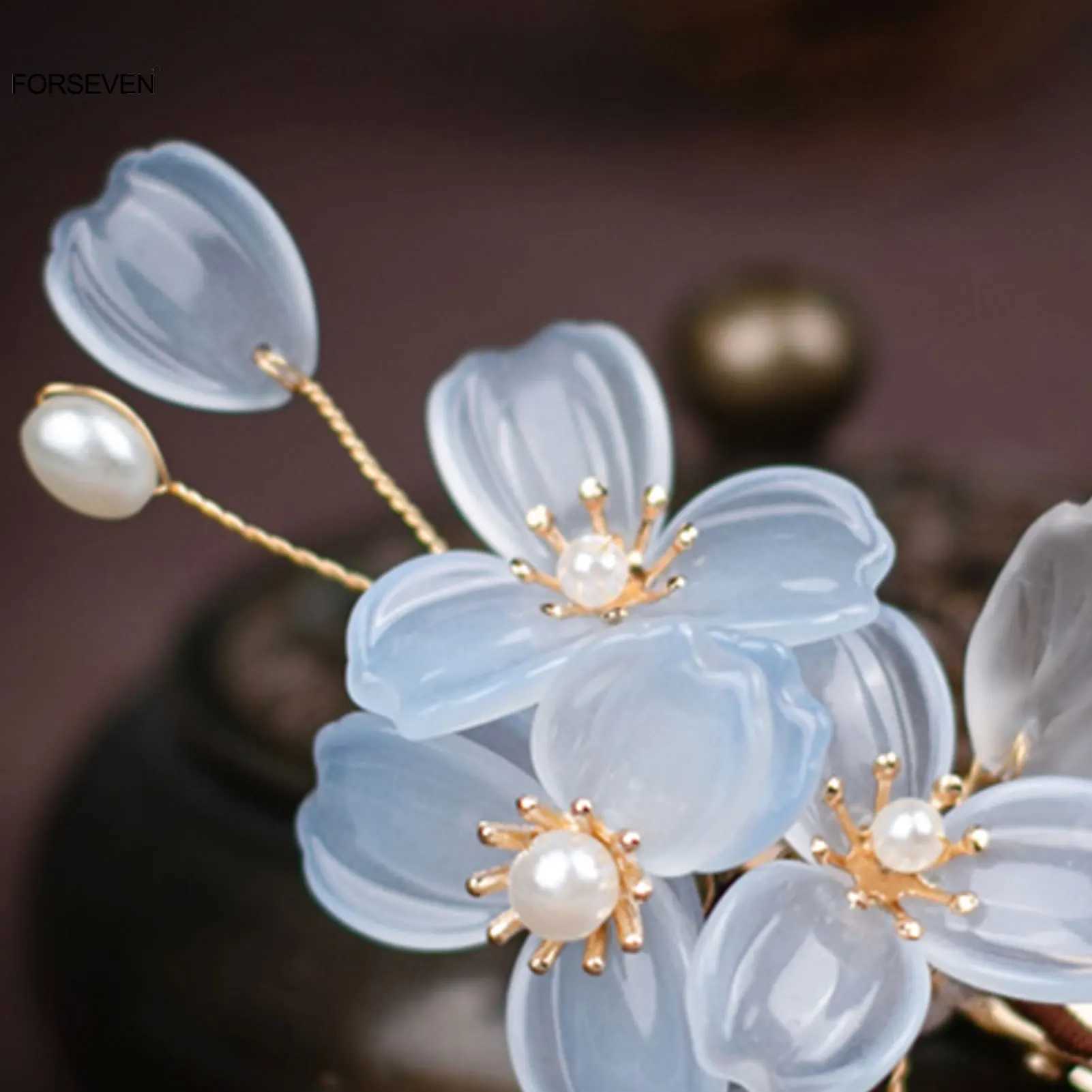 Retro Fashion Flower Hairpins and Side Clips for Women Girls Chinese Hanfu Dress Hair Jewelry cessories Pearls Headpieces L250928NLLO