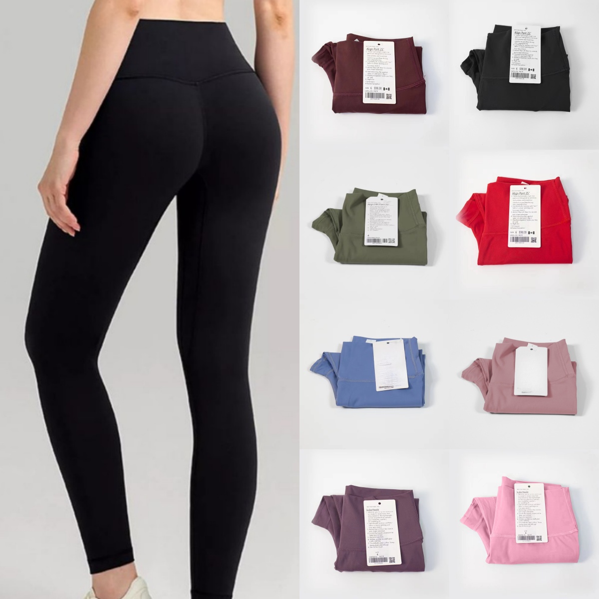 2025 top Women Pants Outfits Flared Trousers Elastic High Waist Close-Fitting Sport Gym Pure color Fit Belly Bell-Bottomed Slim Long Leggings luluity Lemonion Pants