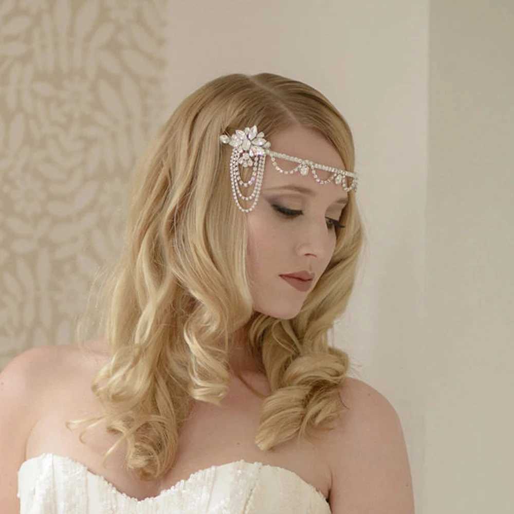 Stonefans Vintage Crystal Gatsby Headband 1920s Wedding Hair Jewelry Carnival Flapper Headdress 2024 Flower Head Chain for Women L2509283EEF