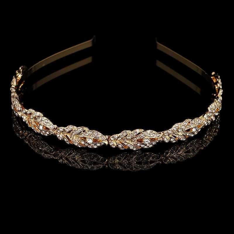 Miallo Women Crystal Rhinestone Hairband Flower Leaf Pattern Tiara Elegant Wedding Jewelry Hair cessories Brides Tiaras L250928Z7LM