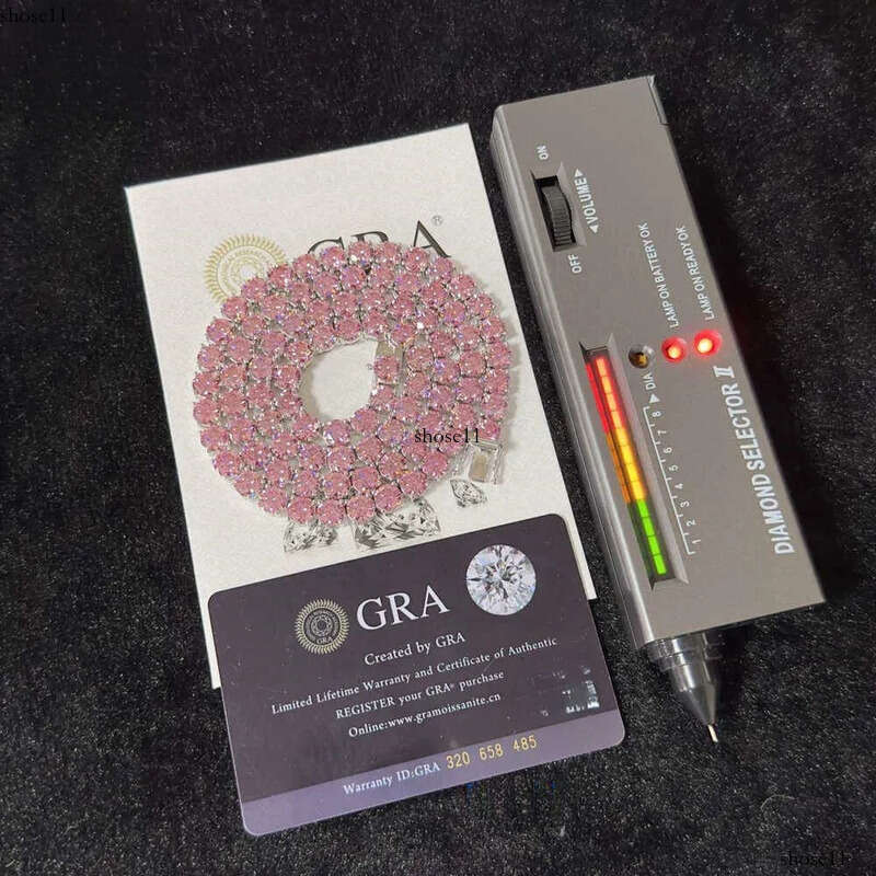 in Stock Pink Color Sier 3mm 4mm 6.5mm Vvs Moissanite Tennis Chain Bracelet Custom 14k Real Solid Gold Jewelry