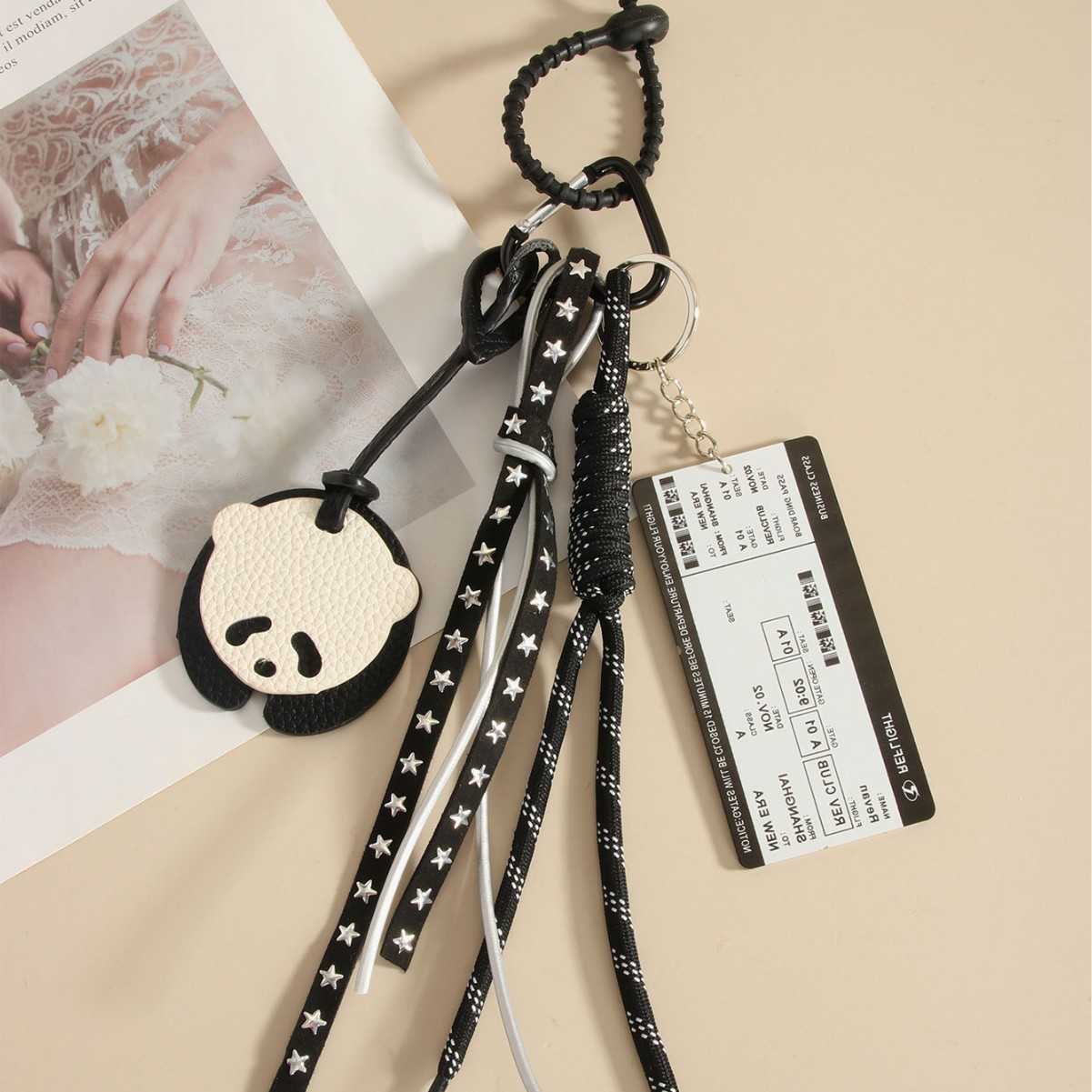 Pu Bag Boarding Pass Woven Bag Pendant Keychain H250928