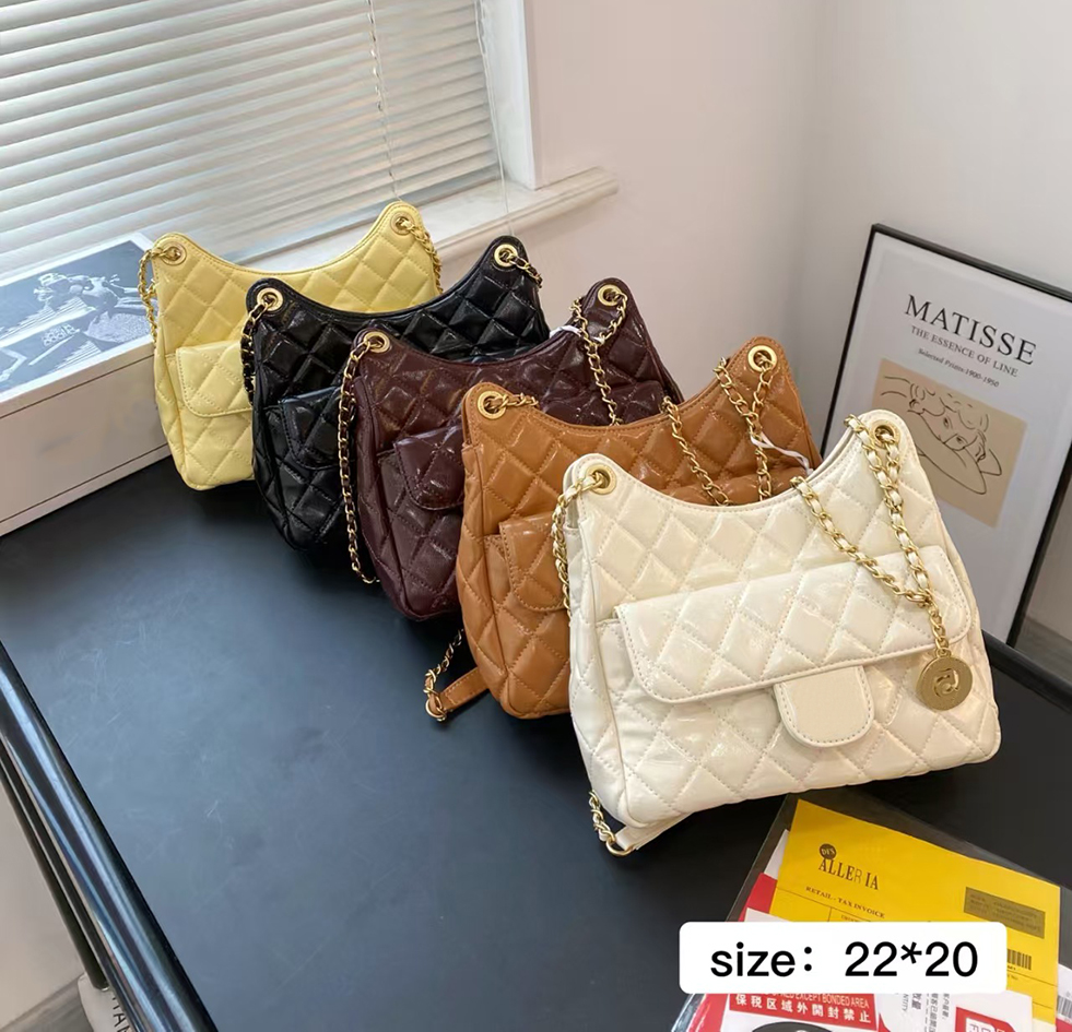 23c Designer peekaboo Hobo Bags with Gold Coin Charm Metal Hardware Matelasse Chain Crossbody Shoulder Luxury Multi Pochette Black Handbags