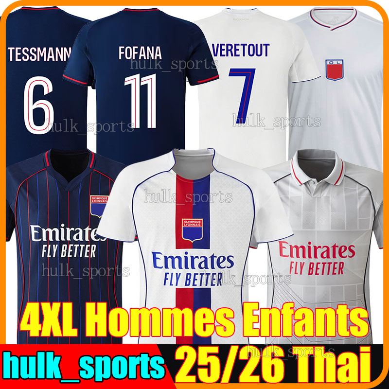 4XL 25/26 Lyonnais FOFANA Soccer Jerseys 75th TESSMANN TOLISSO SULC KARABEC MORTON A.MOREIRA GHEZZAL M. SATRIANO NUAMAH MOLEBE MANGALA men kids kits set football shirt