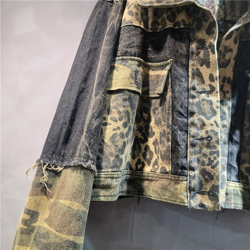 2025 New Designer Men's Retro Streetwear Jacket Outdoor Sports Luxury Leopard Print Camouflage Y2K Style Coat Hip-hop Fashion Youth Coat
