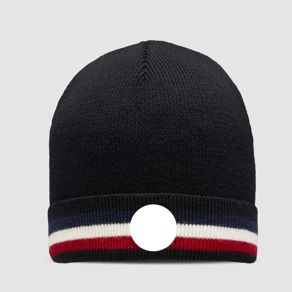 Monclair Beanie Luxury Designer Knit Hat Women Tricolor Wool Beanie Men 2024 Classic Black Winter Hat Plain Fit Hat Trucker Hat a3b