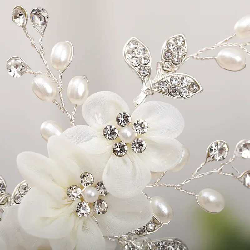 Flower Rhinestone Pearl Hair Clip Comb Headband Women Wedding Hair Jewelry cessories For Women Bridal Tiara Headband Clip Gift L250928VD9U