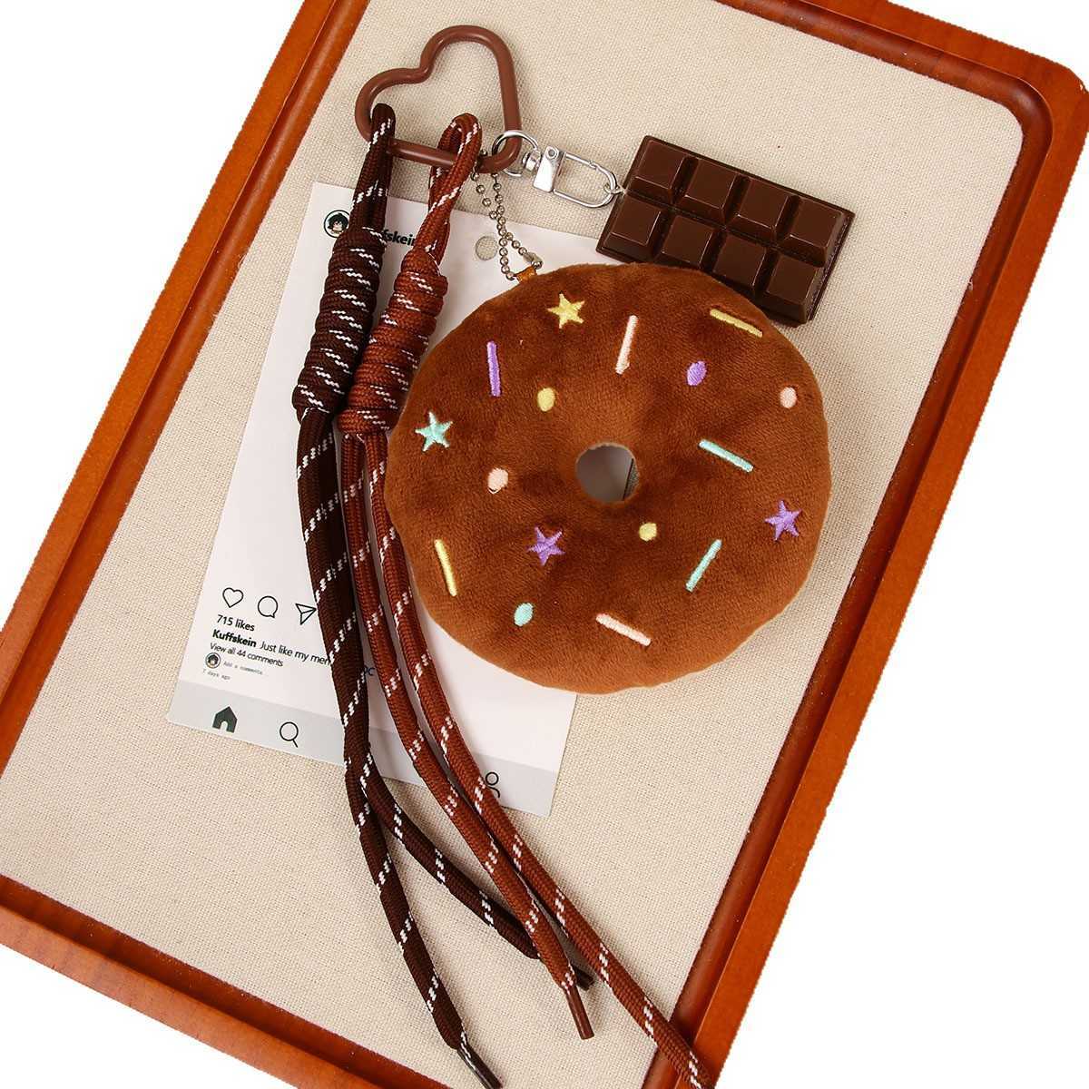 Celebrity 10cm Big Donut Plush Toy Versatile Pendant Chocolate Bag Accessory Keychain H250928