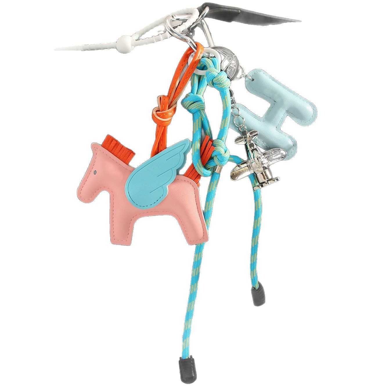 Little Pegasus Bag Pendant Airplane Keychain Strap Leather Bag Pendant Leather Pendant Decoration H250928