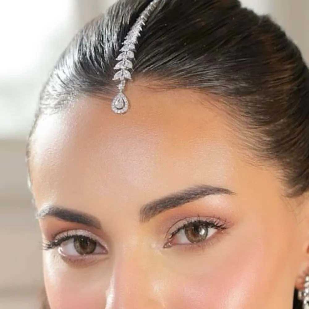 Stonefans Leaf Forehead Chain Indian Bridal Party Vintage Bohemian Wedding Decorative 2025 cessories Tiara for Bride L250928YQE5