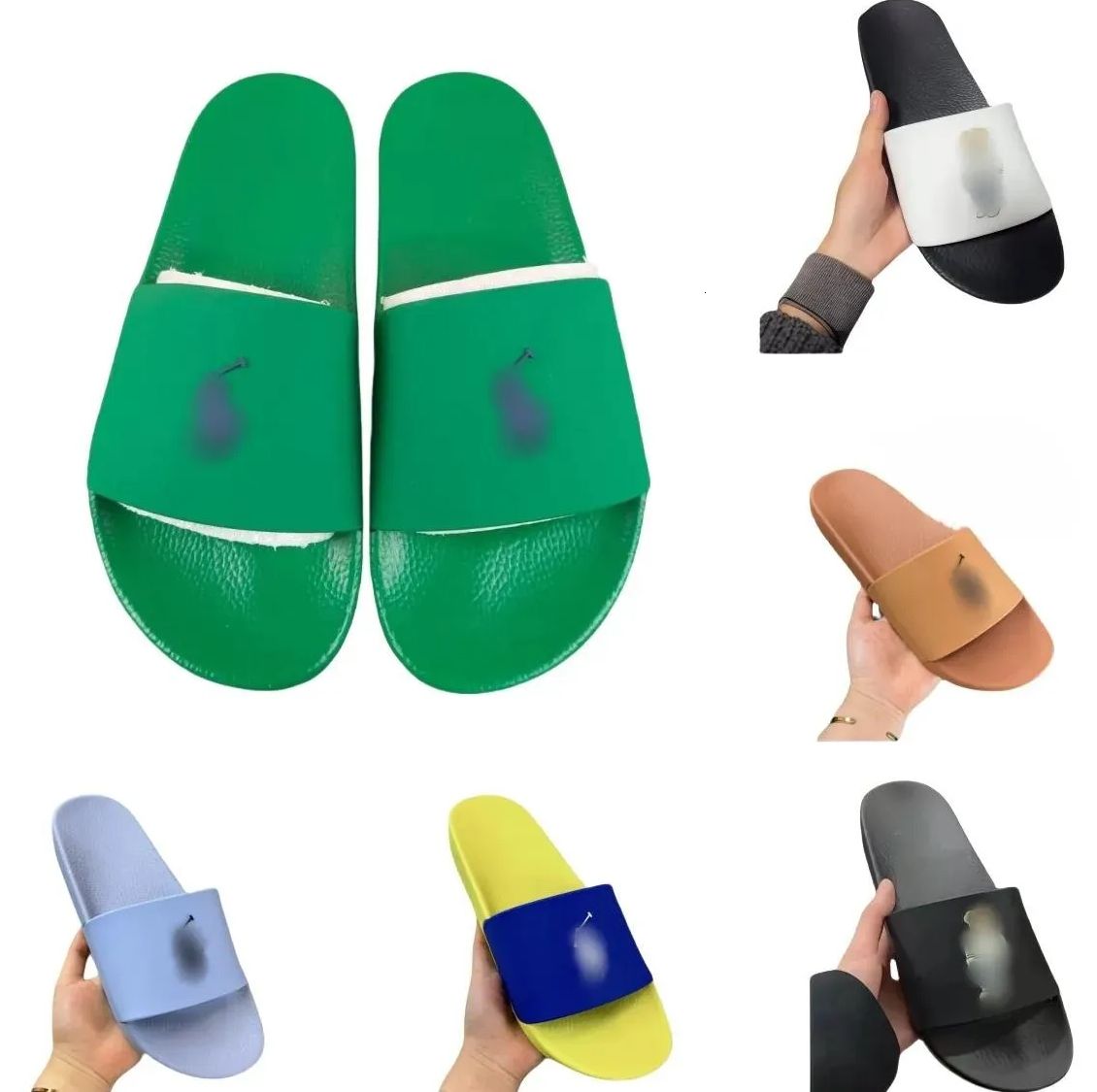 Designer polo Ralphauren polos slide Womens mens polos sliper Summer sliders polo sandals Loafer Flat Heel Mule Retro slide Pool Flip Flops polos slipper