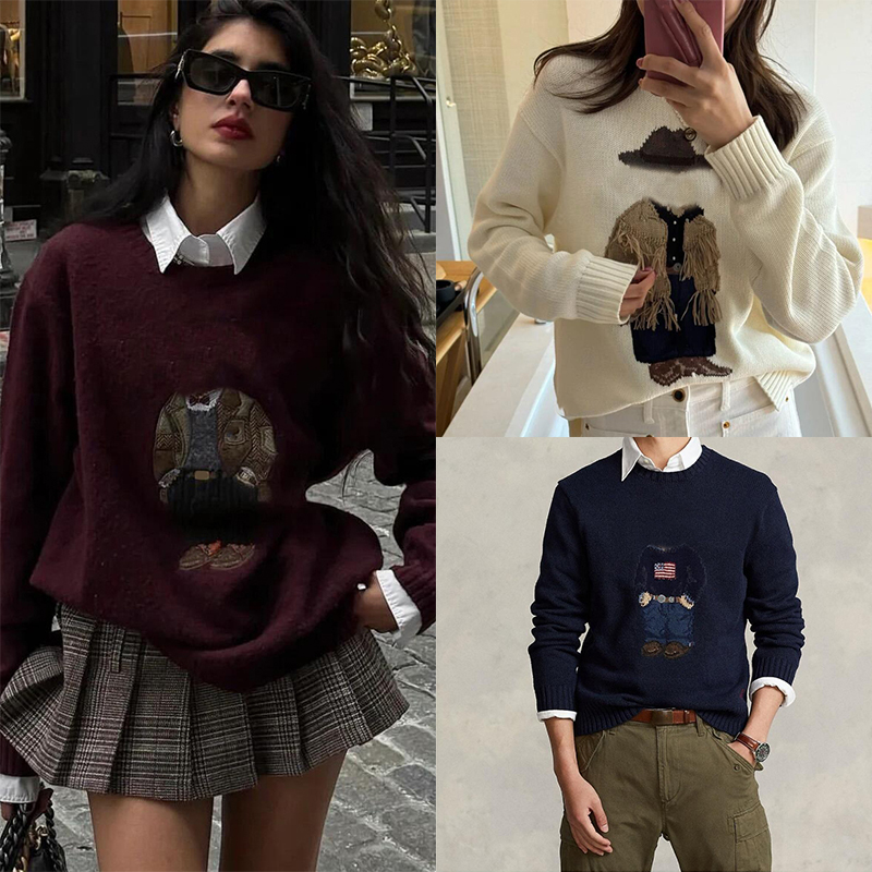 cardigan Bear Sweater Women Sweater Knitted Sweater Pullover Winter Embroidery Sweater Mens Cloth Jumpers Womens Jumpers Man Sweater 5ap6