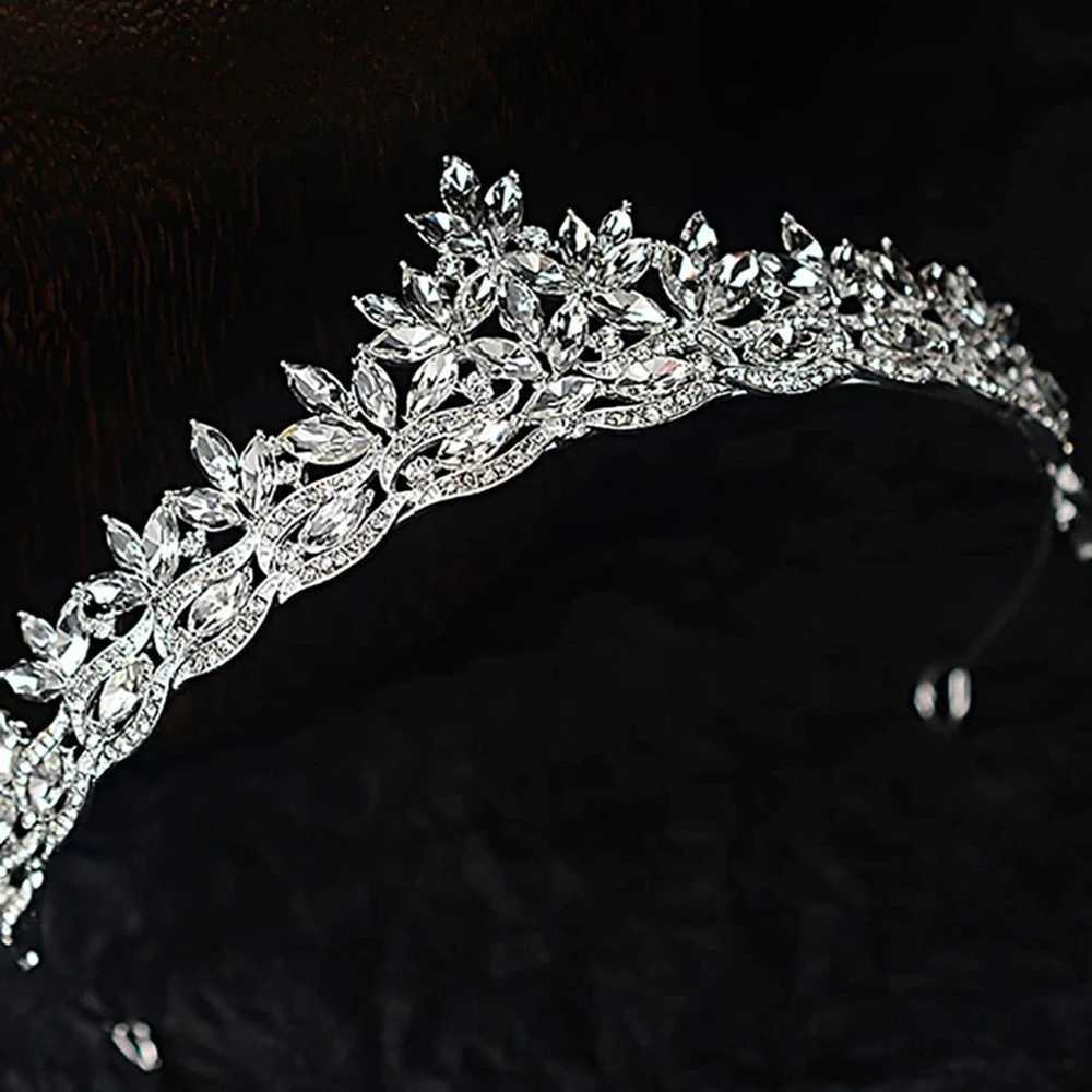 1pc Birthday Hair cessory Crystal Brides Wedding cessory Elegant Silver Crown Party Holiday Gift Luxurious Womens Headwear L250928Y06Y