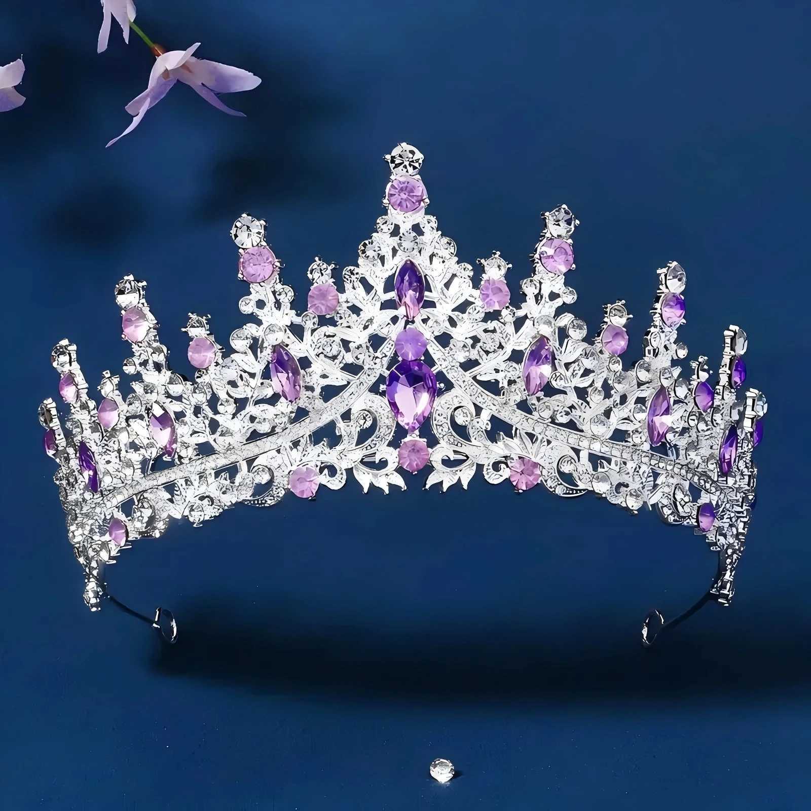 1pc Baroque Queen Crown Elegant Rhinestone Hairband Suitable for Wedding Parties Wearing Womens Hair cessories Gifts L25092814GV