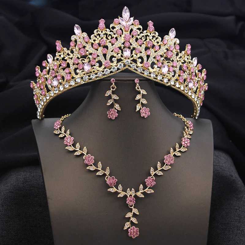 3 Pcs Tiaras and crowns costume jewelry set for women bridal jewelry sets With crown party wedding neckle Earring Birthday L250928GY00