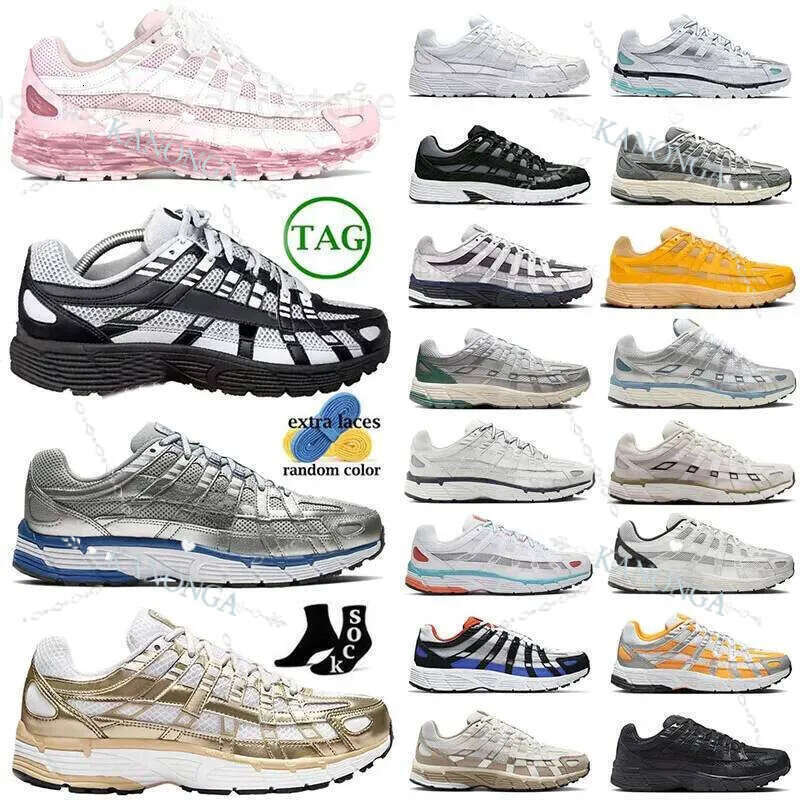 Casual Running Shoes P6000 P 6000 Designer For Men Women Sneakers Triple Black White Khaki Wolf Grey Metallic Sier Racer A Blue Womens Outdoor Sports Trainers