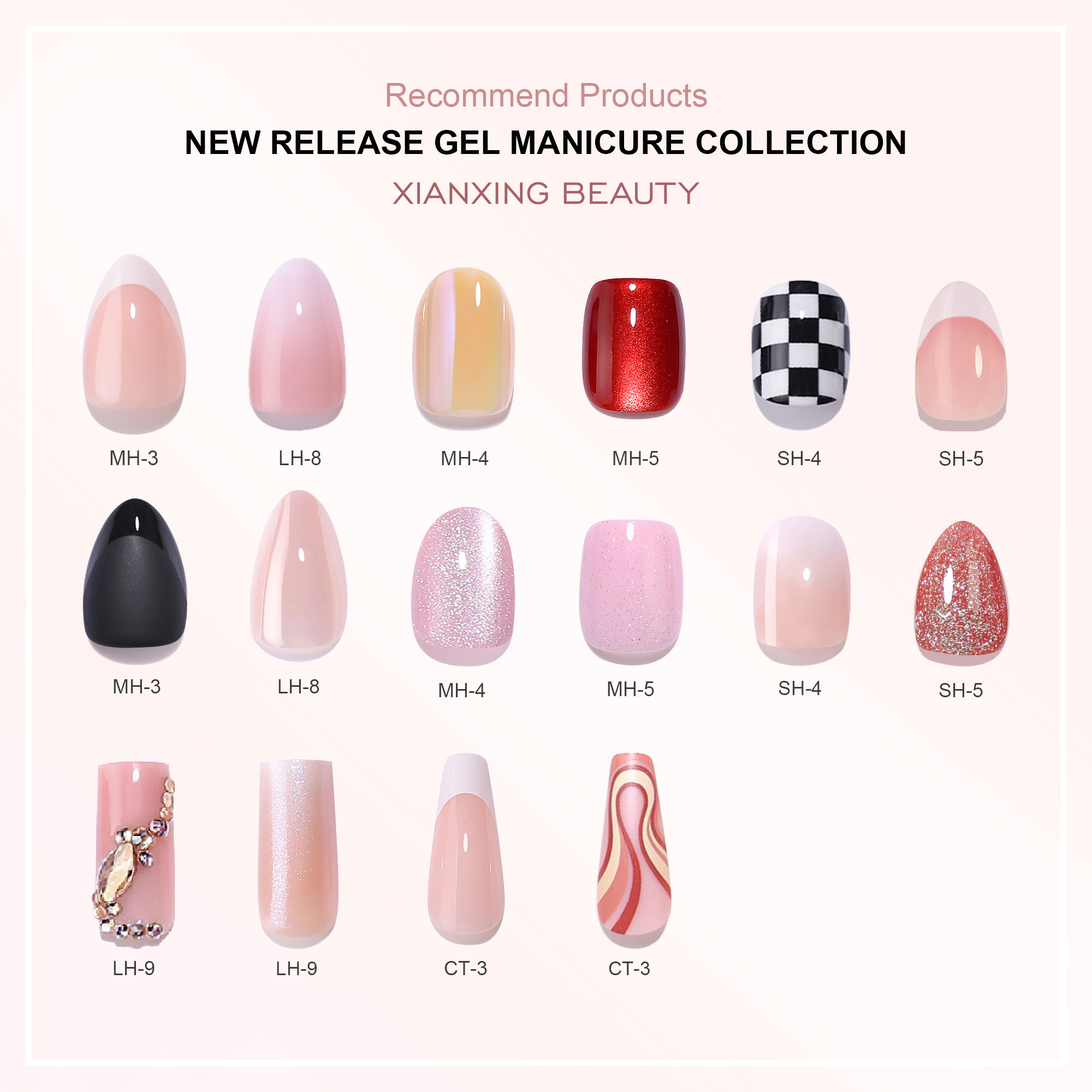 a long style press on nail gel set in the aurora gradient shiny style including adhesive 16 size options and 32 press on false nails