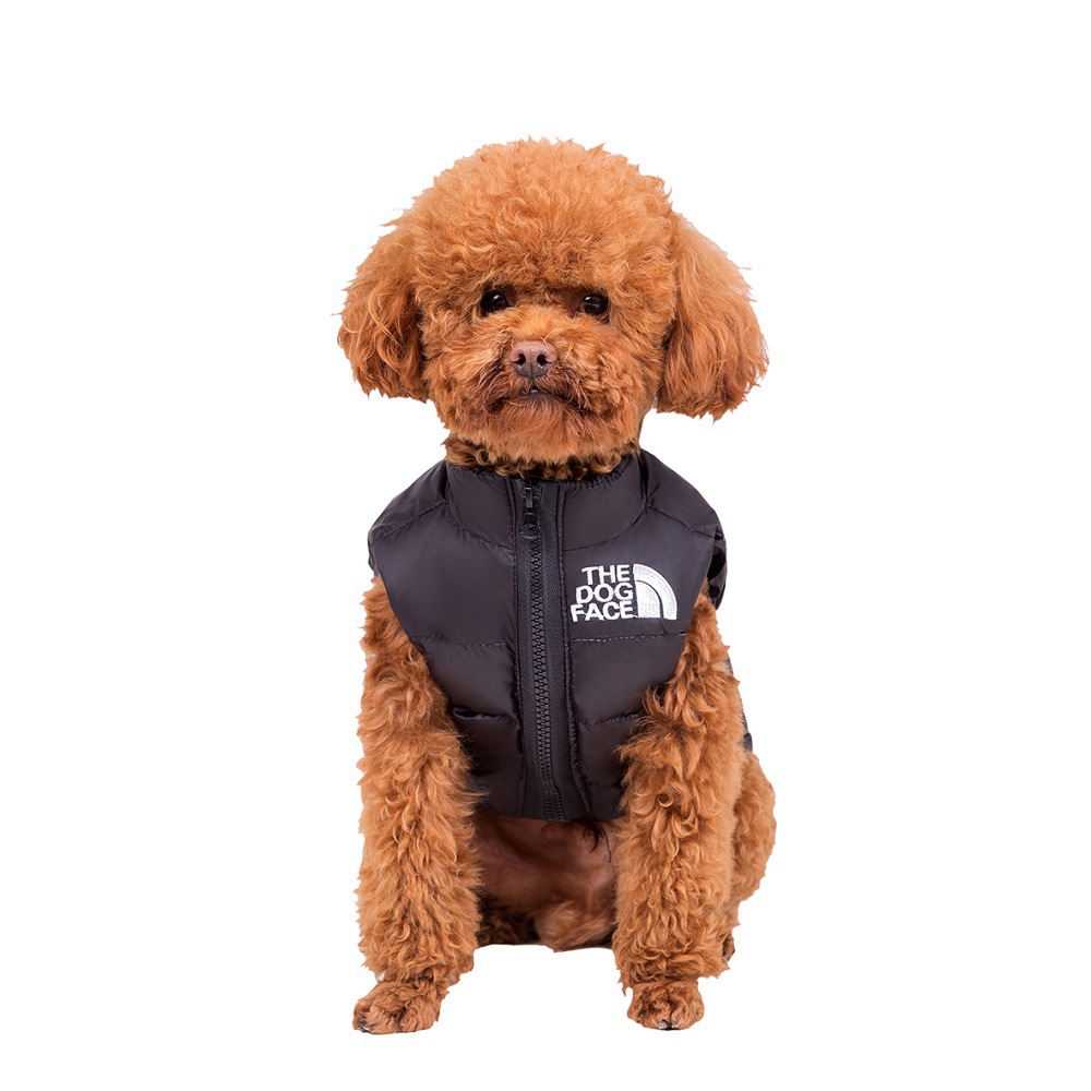 dog clothes Winter Warm Dog Vest, Thicken Down Filled Coat for Small Breed Dogs, Chihuahua, Teddy, Poodle, Bichon Frise, Dog Face Pattern Pet Clothing