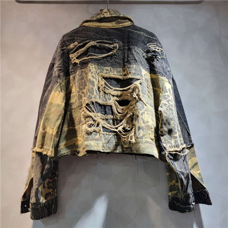 2025 New Designer Men's Retro Streetwear Jacket Outdoor Sports Luxury Leopard Print Camouflage Y2K Style Coat Hip-hop Fashion Youth Coat