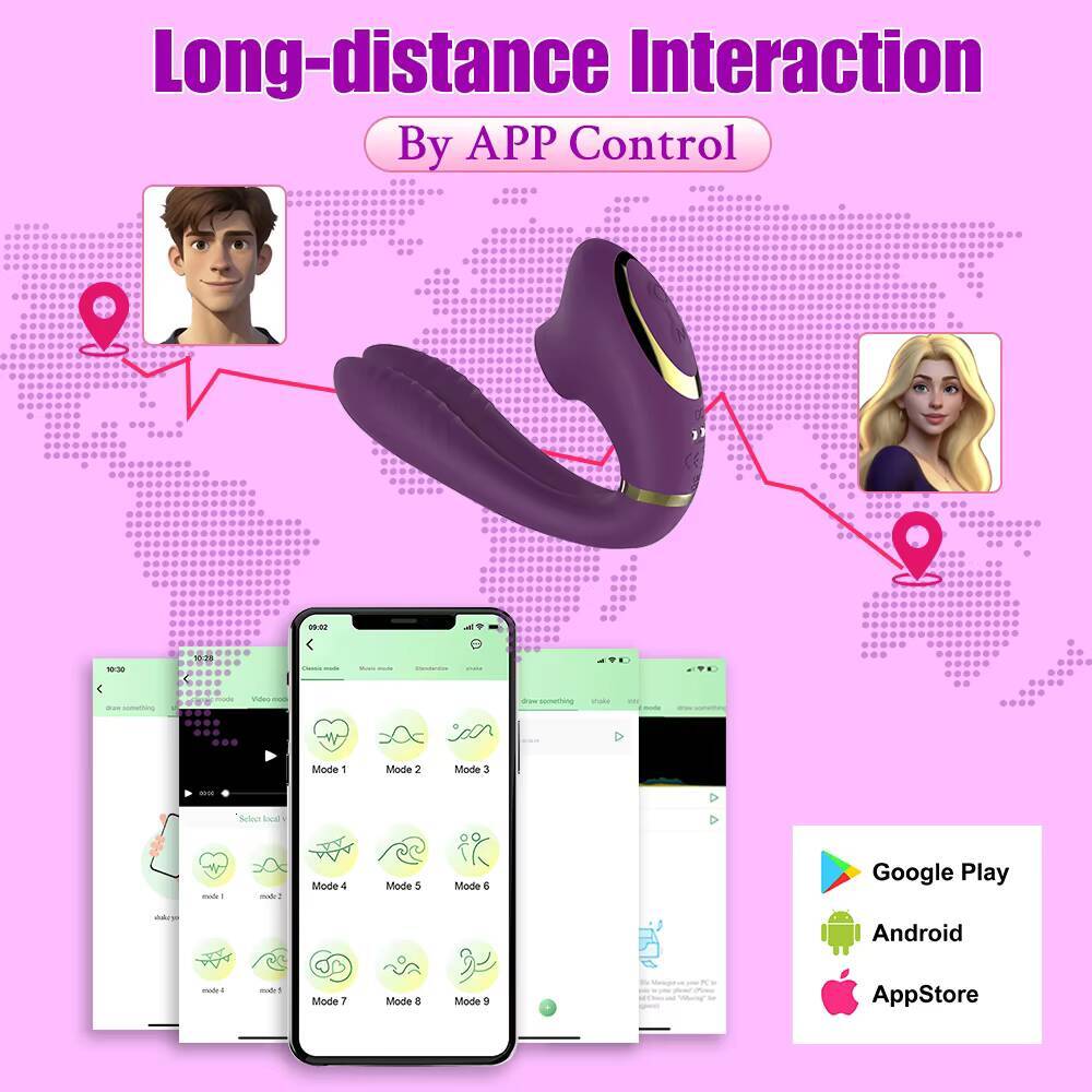 Jolly Space Best Seller OG Dual Shocker Invisible APP Controlled Vibrator Clitoral Stimulator Sucking Masturbator for Couples