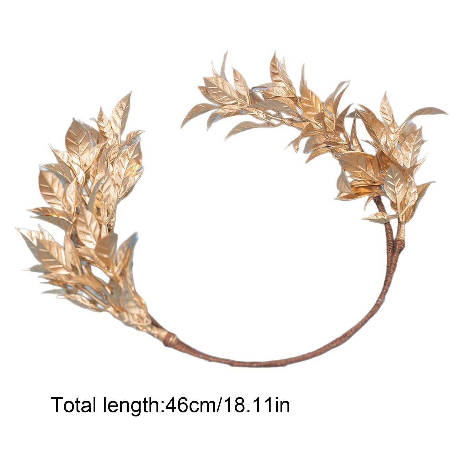 Bride Wedding Flower Crown Gold Color Leaf Headbands Pearls Floral Hairbands Ribbon Headwear Bridal Hair Jewelry cessories L250928UPNQ