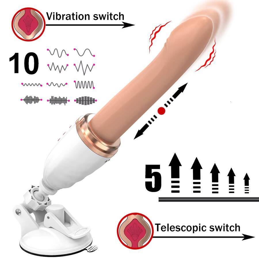 Automatic G Spot Thrusting Retractable Sex Toys Telescopic Dildo Vibrator Female Masturbation Sex Machine Made High Silicone