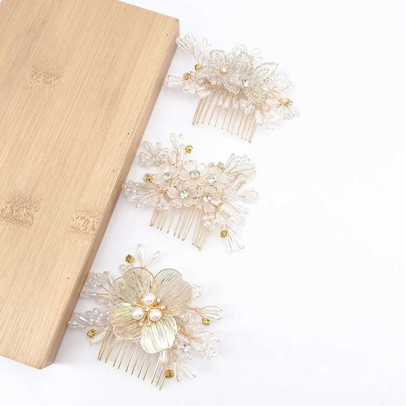 Bridal Hair cessories Crystal Peals Hair Combs Wedding Hair Clips cessories Jewelry Handmade Women Hair Ornaments Headpieces L250928PGGP