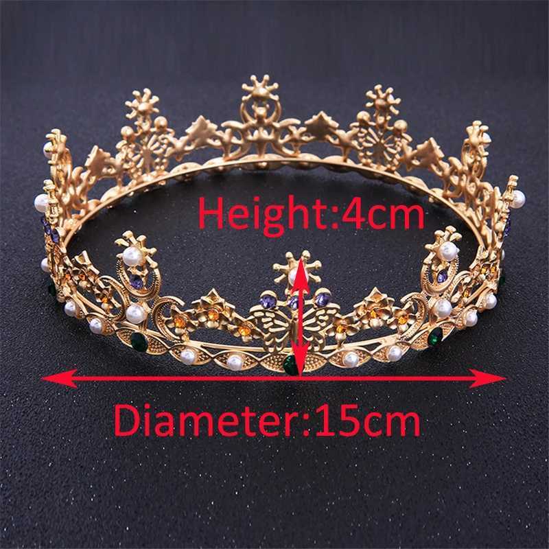 Baroque Vintage Tiara Adjustable Royal Queen King Crown For Men Diadem Prom Headpiece Wedding Hair Jewelry Head Ornaments L250928HXCE