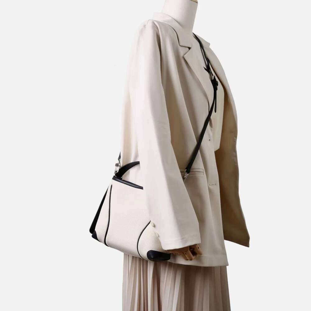 Luxury bag genuine leather handbag first layer soft cowhide bucket versatile simple shoulder contrasting color messenger