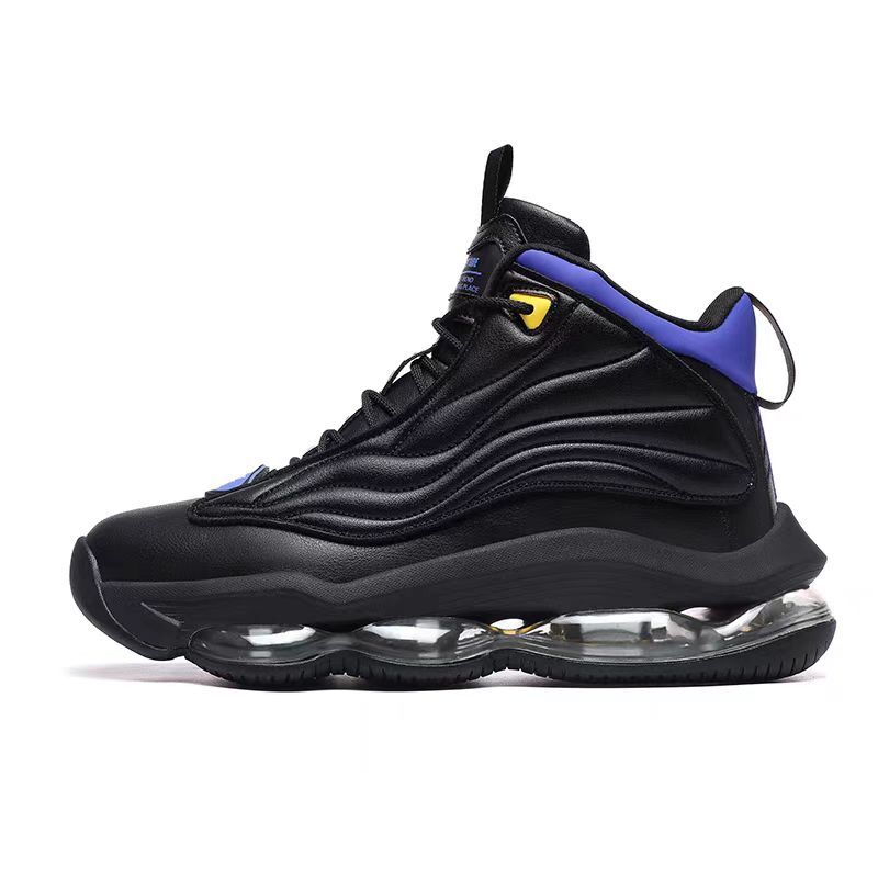 2025 New autumn and winter air-cushioned anti-roll basketball shoes, men's rotating buckle anti-slip, shock-absorbing and rebound practical baske