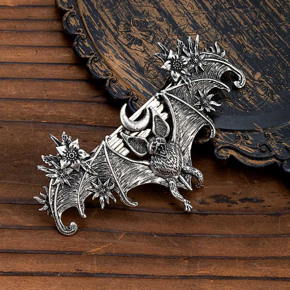 Vintage Wicca Bat Hairpins for Women Witch Hair Stick Metal Headwear Halloween Party Hair cessories Gothic Female Jewelry Gift L250928CFAA