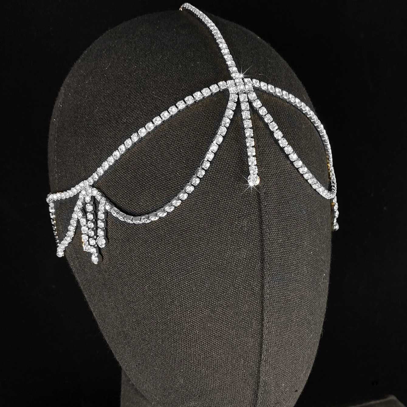 1pc Fashion Bridal Wedding tassel Forehead Chain Water Diamond Hair cessories Hair Chain L2509285Y41