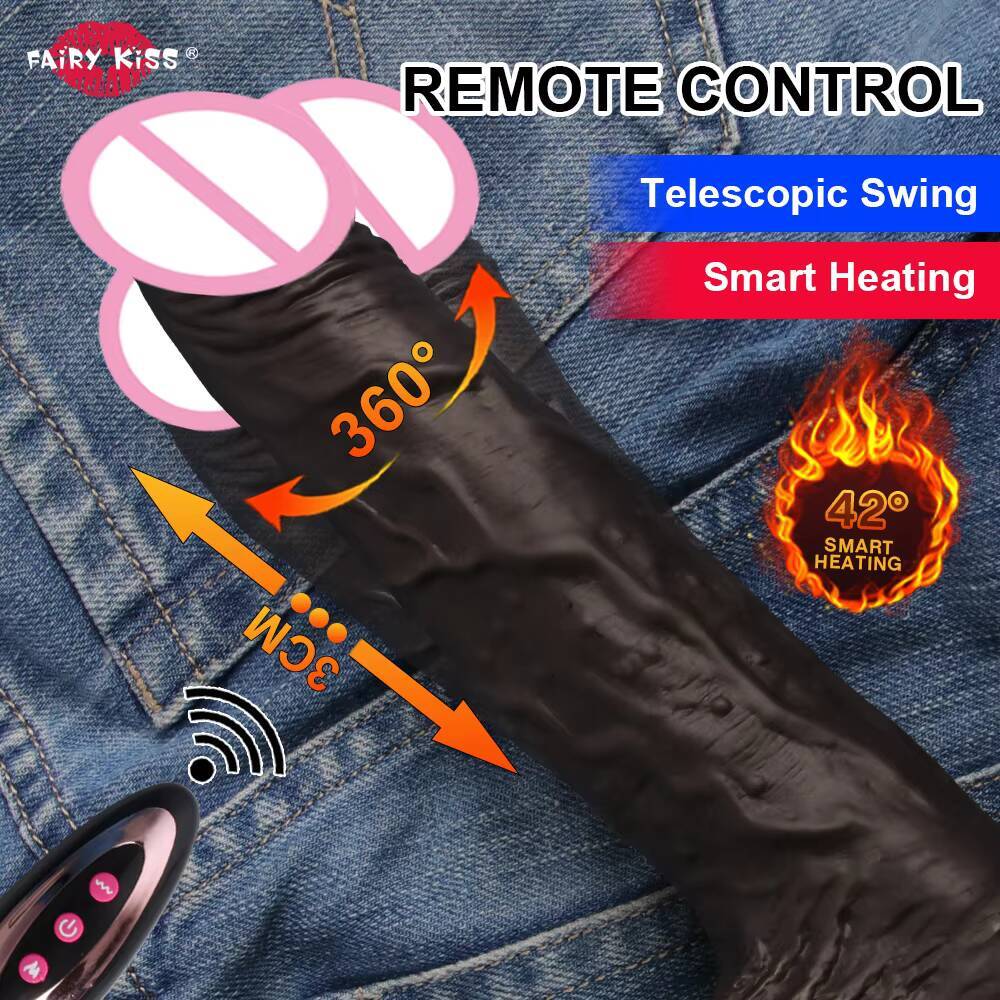 Super Realistic 10Mode Thrusting Vibrator Dildo for Women Liquid Silicone Remote Control Heated Dildos